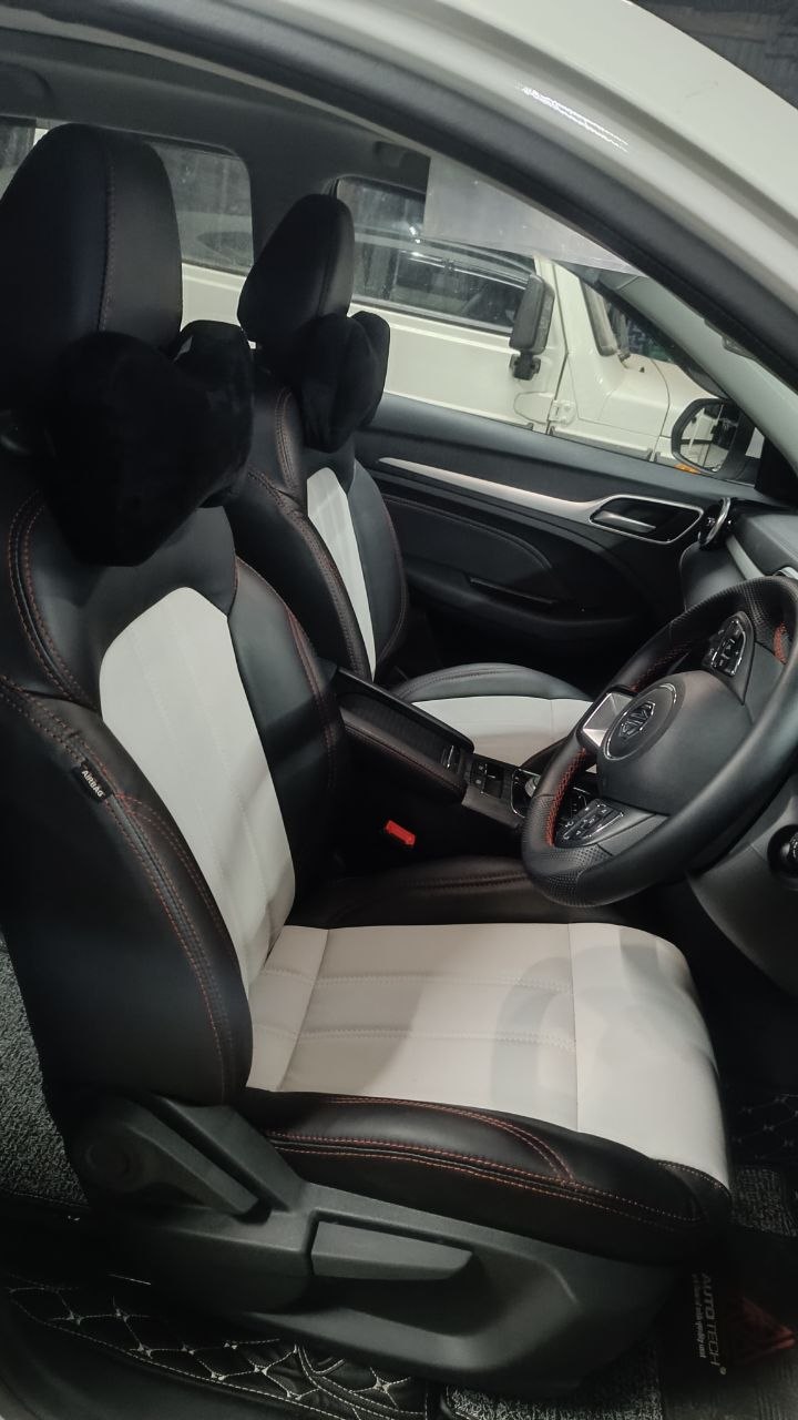 SUV black white premium seat cover fitting Salem - CSC